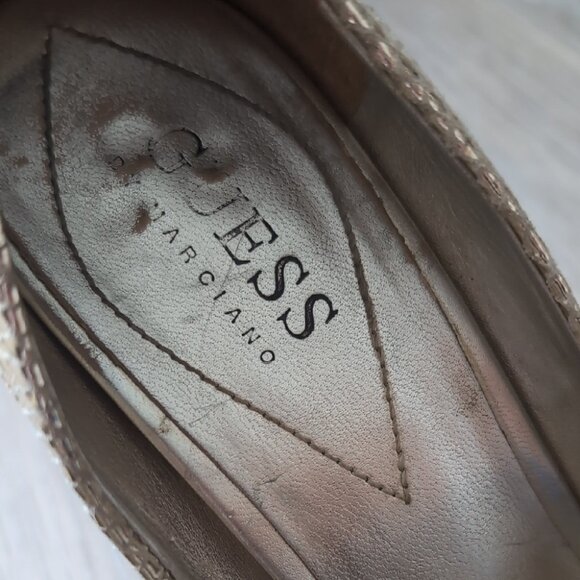 Marciano Gold Stiletto Heels - Picture 2 of 10